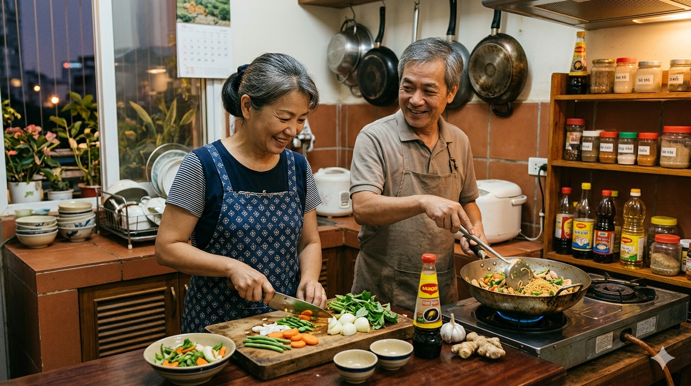 Two cooks, one Kitchen. How shared cooking history makes both of you better.