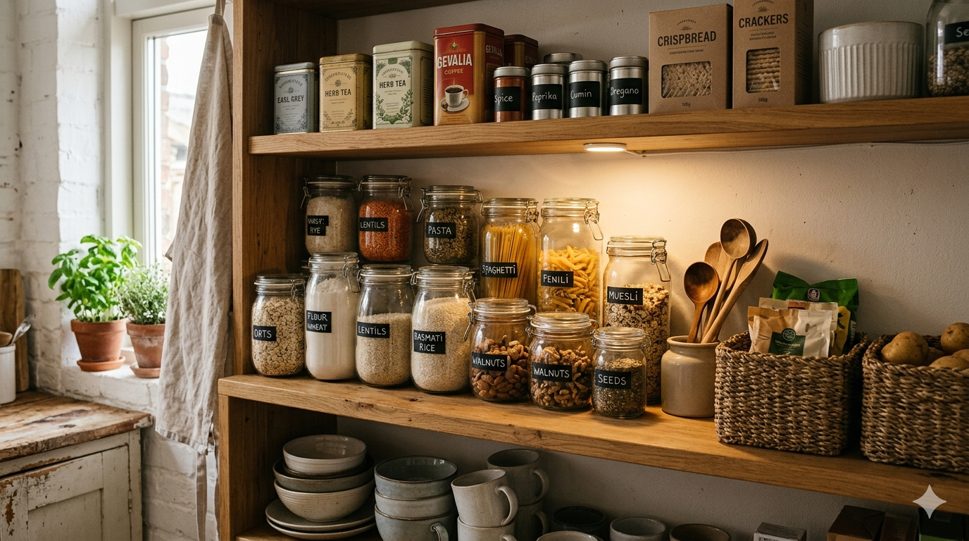 Your pantry, but organised. How knowing what you have changes what you cook.
